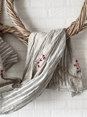 Шарф льняной комби. со штампами 