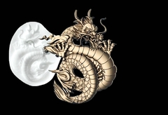 Силиконовый молд № 0308 Китайский дракон правый