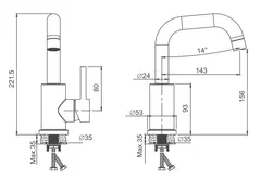Смеситель для раковины BELZ B10809 нержавеющая сталь, хром