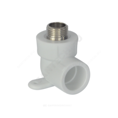 Угольник PP-R комбинированный белый Дн 20х1/2" НР с креплением PRO VALFEX 10121020-PRO