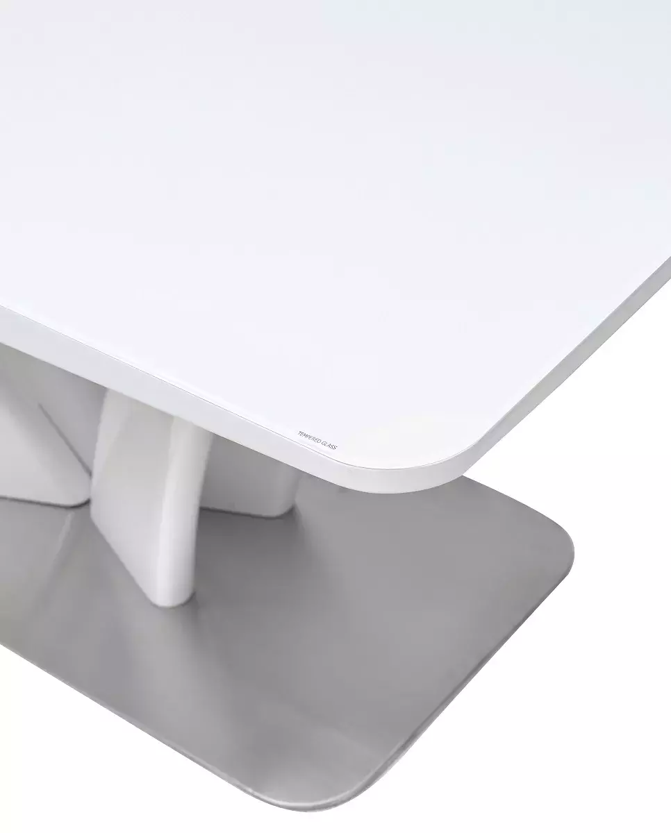 Стол FREYA 160 WHITE GLASS белый глянец М-City