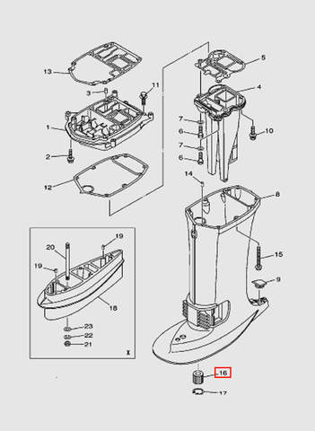 Подшипник торсионного вала для лодочного мотора T40 Sea-PRO