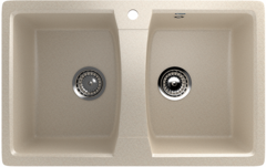 ULGRAN U-402  Двухсекционная мойка с отверстием под смеситель