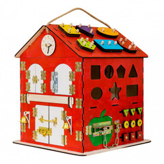 KidClever Бизиборд Развивающий домик со светом 