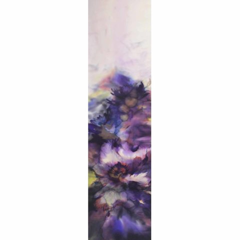 Шелковый шарф батик Фиолетовая Акварель С-58