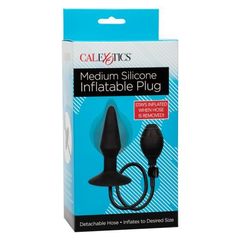 Расширяющаяся анальная пробка со съемным шлангом Medium Silicone Inflatable Plug - 10,75 см. - 