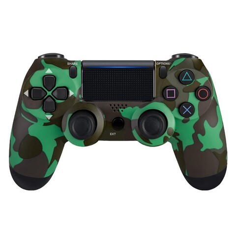Джойстик беспроводной DualShock №13 для PlayStation 4 с рисунком Green camouflage / Зеленый камуфляж (Темно-зеленый)