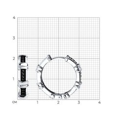 Серьги-конго из серебра 925 пробы с черными фианитами