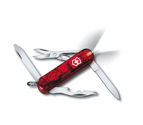 Нож-брелок Victorinox Midnite  Manager Rubin, 58 mm, Translucent Red (0.6366.T)