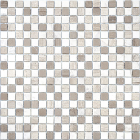 Мозаика LeeDo: Pietrine - Pietra Mix 3 матовая 30,5x30,5х0,4 см (чип 15x15x4 мм)