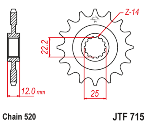 Звезда ведущая JTF715 12