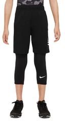 Детские теннисные штаны Nike Pro Dri-Fit 3/4 Length Tights - black/white