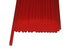Трубочки полимерные для шаров, флагштоков и сахарной ваты Красные (100 шт), диаметр 5 мм, длина 370 мм