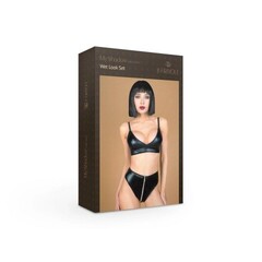 Эротический комплект белья Wet Look Le Frivole My Shadow, S-M (лиф, трусики)