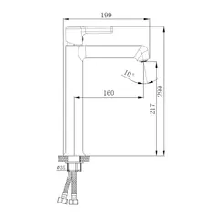 Смеситель для раковины высокий HAIBA HB11814 хром