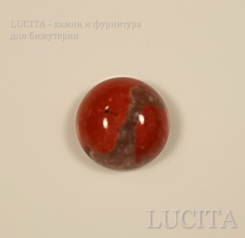 Кабошон круглый Яшма красная 8х4 мм ()