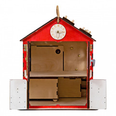 KidClever Бизиборд Развивающий домик со светом 