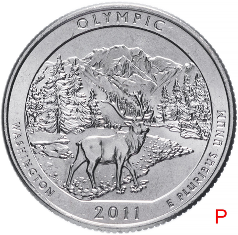 Монета 25 центов  двор P 8-й парк Национальный парк Олимпик