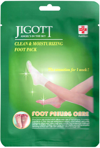 Jigott Маска-носки для пилинга ног Clean&moisturizing foot pack 20 мл
