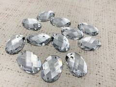 Стразы пришивные акрил, d 2,5х1,8 см