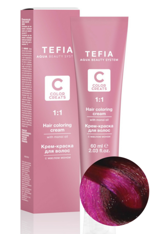 Крем-краска для волос фуксия контраст Tefia Color Creats, 60 мл