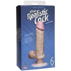 Вибромассажер-реалистик телесного цвета на присоске The Realistic Cock Vibrating 6” - 21,6 см. - 