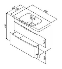 Тумба напольная с раковиной, 80 см,  AM.PM LIKE - M80FSX0802WG