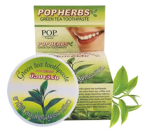 POP HERBS GREEN TEA Toothpaste (Тайская зубная паста С ЗЕЛЁНЫМ ЧАЕМ),  30 г.