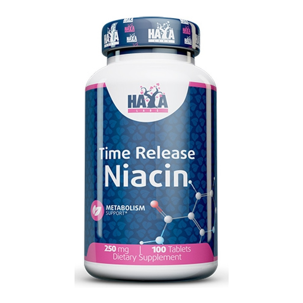 Ниацин с отсроченным высвобождением, Time Release Niacin 250 mg, Haya Labs, 100 таблеток 1