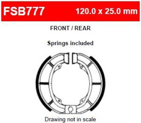 FSB777 Тормозные колодки барабанные MOTO, коробка 2 шт