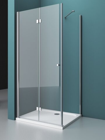 BelBagno ALBANO-ASH-1-100/90-C-Cr Душевой уголок с одной складывающейся дверью и одной неподвижной секцией. Стекло 6 мм, прозрачное, хром