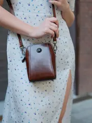 Сумка через плечо маленькая кросс боди для телефона кожаная