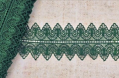 Кружево плетёное, ш. 8,5 см, тёмно-зелёный