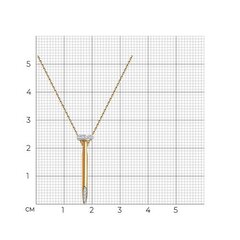 Колье с подвеской ГВОЗДИК из комбинированного золота 585 пробы с бриллиантами