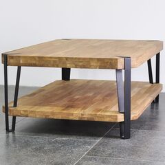 Стол журнальный лофт Флеверс, массив дуба, металл
