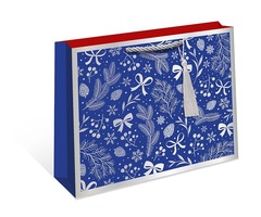 Пакет подарочный S горизонтальный, С Новым годом, Ветки ели, 23*18*10 см (Д*В*Ш)