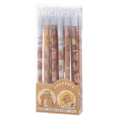 Ручка гелевая, пиши-стирай, Basir, синие чернила, серия "Капибара", разноцветный корпус