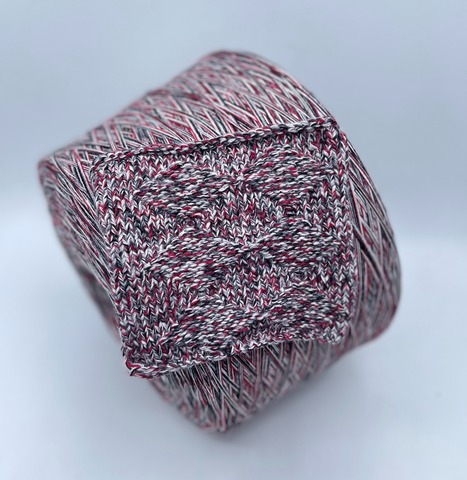 Авторская смотка (пр.Италия) 262м/100гр, Меринос/Полиамид/Вискоза/Кашемир, цвет-Вишня в серебре, арт.36488