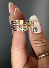 Кольцо LV широкое с подвесками