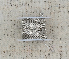 Цепь со стразами, ss 8, ш. 2,5 мм, серебро