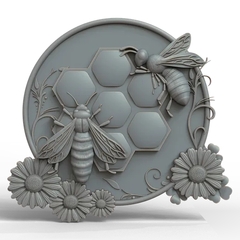 Силиконовый молд № 572 медальон Пчелы