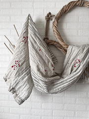 Шарф льняной комби. со штампами 