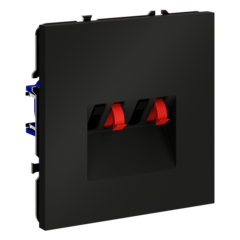 Розетка акустическая встраиваемая VOLTUM S70 4-местная, (черный матовый)