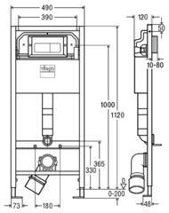 Viega Prevista Dry 792824 (8524.10) инсталляция для подвесного унитаза