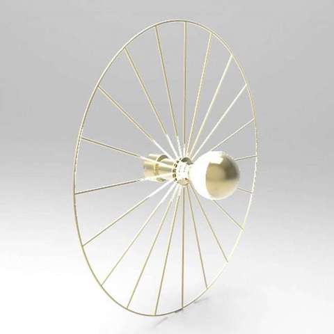 Бра Wheel 90 cm золотой + цоколь 20 cm золотой