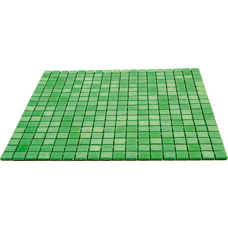 NC412 Мозаика одноцветная чип 15 стекло Alma Mono Color зеленый квадрат глянцевый