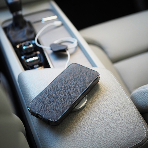 Чехол для iPhone 16E из кожи теленка, черного цвета