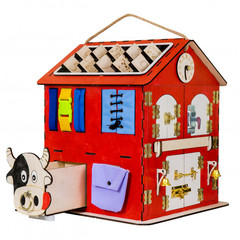 KidClever Бизиборд Развивающий домик со светом 