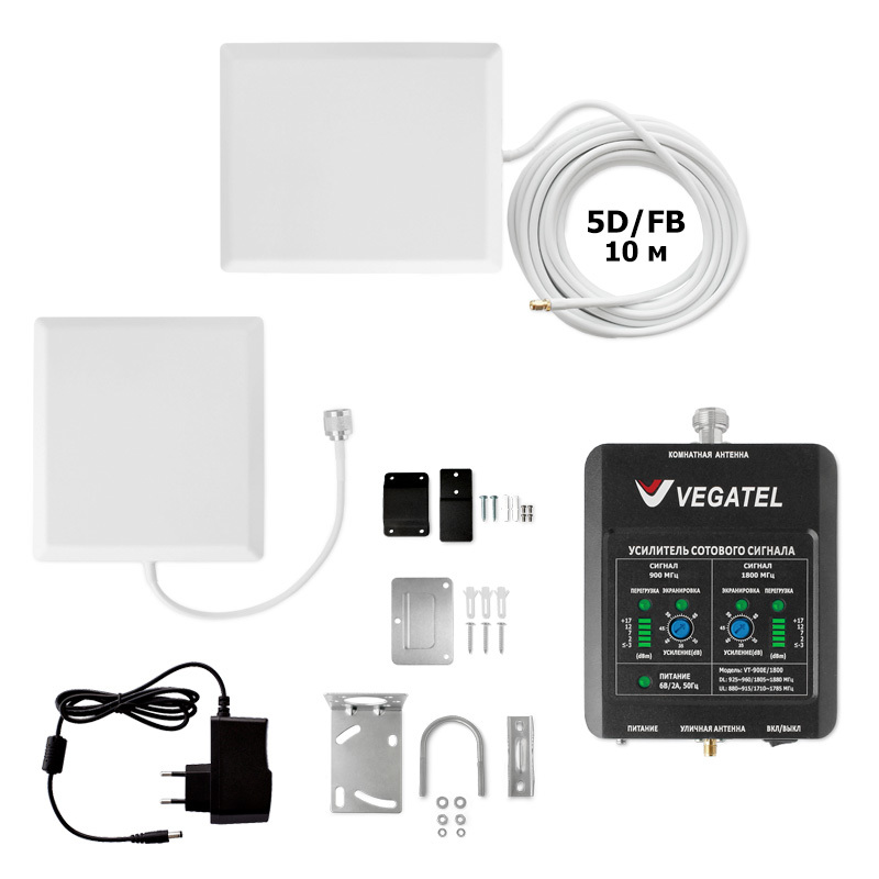 Готовый комплект усиления сотовой связи VEGATEL VT-900E/1800-kit (LED ...