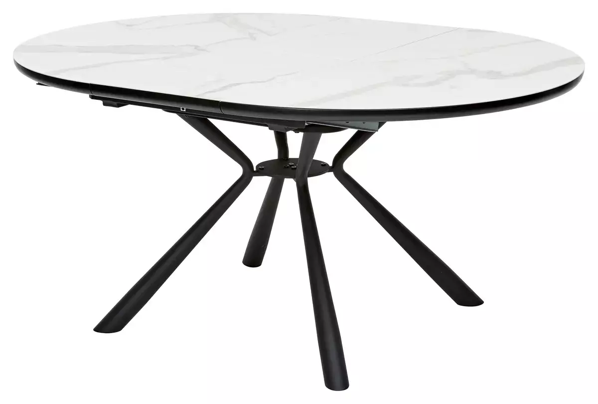 Стол VOLAND BIANCO TL-45 испанская керамика/ BLACK белый мрамор М-City